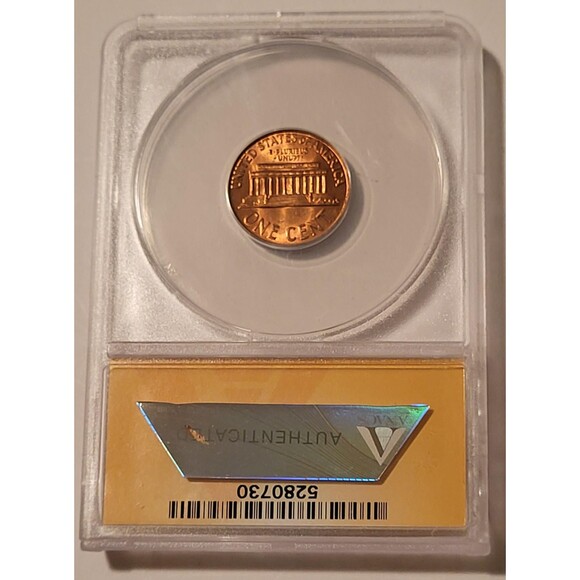 1960 Lincoln Memorial Cent Large Date DDR-002 MS65 RED ANACS - Picture 2 of 4